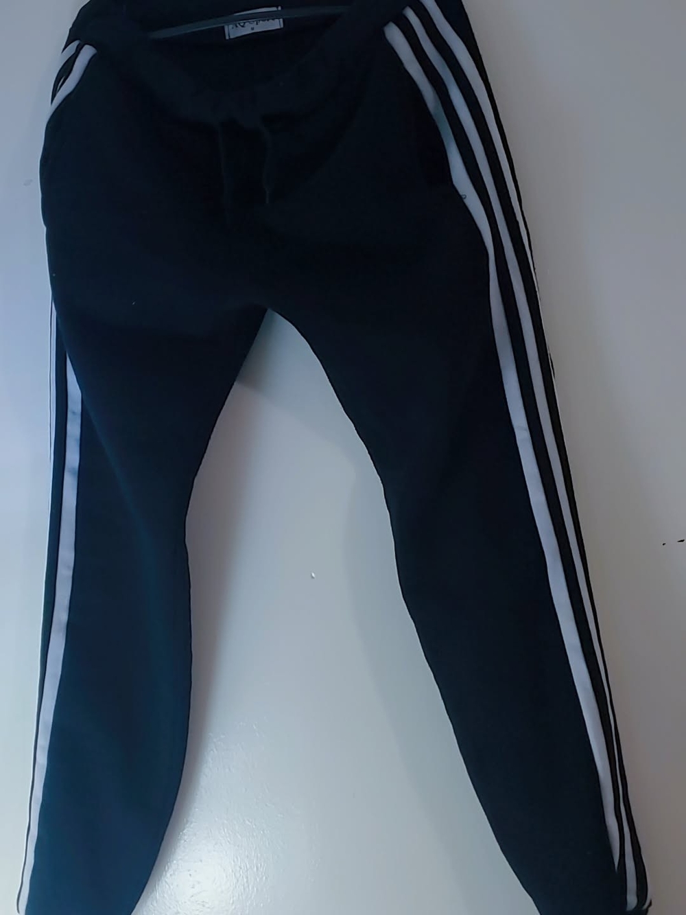 Kids Black Jogger Sweatpants with White Stripes